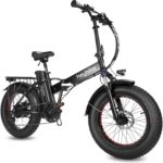 Heybike Mars Bicicleta eléctrica plegable de 20 x 4.0 pulgadas con motor de 500 W, batería extraíble de 48 V 12.5 AH, amortiguador Shimano de 7 velocidades y doble amortiguador para adultos