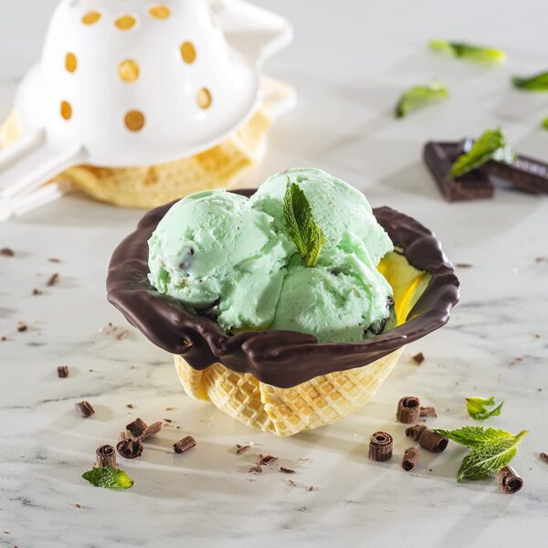 Máquina de cono y cuenco de gofres, incluye rodillo moldeador y prensa de cuenco, máquina de hierro de cono de helado hecha en casa, regalo especial o diversión divertida - Imagen 6