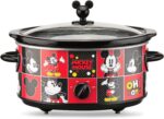Olla de cocción lenta ovalada Disney DCM-502 Mickey Mouse de 5 cuartos con recipiente de 20 oz, color rojo/negro - Imagen 4