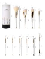 Brush Master Juego de 10 brochas de maquillaje profesionales Kabuki Foundation sombra de ojos, mezcla de rubor, kit de cosméticos de cara completa con juego de brochas de maquillaje con soporte - Imagen 8