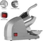 Máquina de raspado de hielo eléctrica para evitar salpicaduras, máquina de hielo afeitada de acero inoxidable, de tres cuchillas, trituradoras de hielo domésticas y comerciales (plata) - Imagen 6