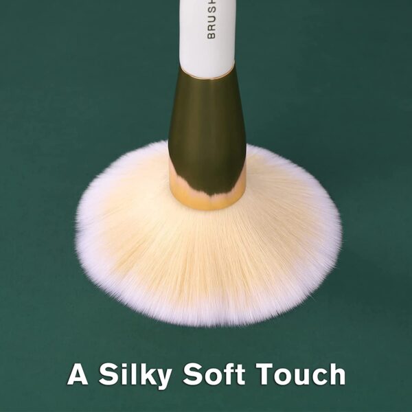 Brush Master Juego de 10 brochas de maquillaje profesionales Kabuki Foundation sombra de ojos, mezcla de rubor, kit de cosméticos de cara completa con juego de brochas de maquillaje con soporte - Imagen 7