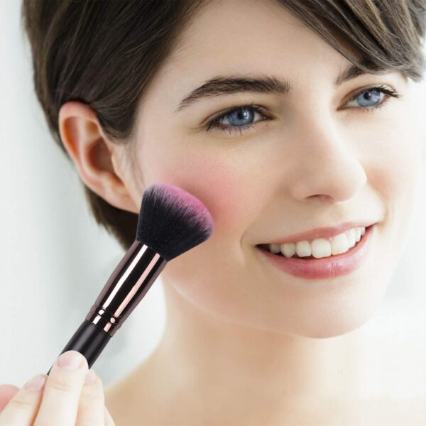 Juego de 24 brochas de maquillaje Kabuki para base de maquillaje, brochas de mezcla para la cara, polvos, correctores, sombras de ojos, kit de brochas de maquillaje con bolsa - Imagen 8