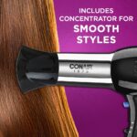 Secador Conair Pro Styler iónico acondicionador secador de pelo, Negro/Cromo - Imagen 2