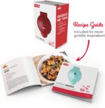 DASH Plancha redonda eléctrica Express de 8 pulgadas para panqueques, galletas, hamburguesas, quesadillas, huevos y otros sobre la marcha, desayuno, almuerzo y aperitivos, rojo - Imagen 3