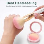 Brush Master Juego de 10 brochas de maquillaje profesionales Kabuki Foundation sombra de ojos, mezcla de rubor, kit de cosméticos de cara completa con juego de brochas de maquillaje con soporte - Imagen 3