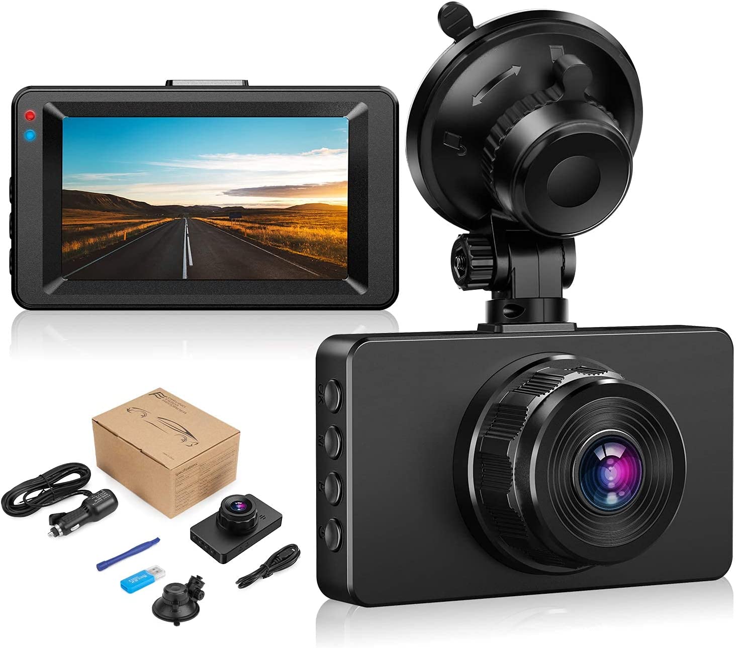 715Sc+frpPL._AC_SL1500_ Dashcam-Cámara de salpicadero para coches 1080P Full HD DVR cámara de salpicadero de 3 pulgadas IPS pantalla grabadora de conducción 170° gran angular visión nocturna G-sensor grabación bucle detección de movimiento monitor de estacionamiento - Imagen 1
