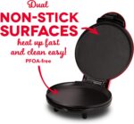 DASH Plancha redonda eléctrica Express de 8 pulgadas para panqueques, galletas, hamburguesas, quesadillas, huevos y otros sobre la marcha, desayuno, almuerzo y aperitivos, rojo - Imagen 5