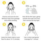 Hoja de mascarilla facial de colágeno con ácido hialurónico y té verde, Merveilles mascarilla facial de colágeno antienvejecimiento hidratante para mujeres, cuidado de la piel, mascarilla hidratante profunda - Imagen 6