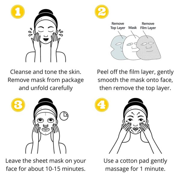 Hoja de mascarilla facial de colágeno con ácido hialurónico y té verde, Merveilles mascarilla facial de colágeno antienvejecimiento hidratante para mujeres, cuidado de la piel, mascarilla hidratante profunda - Imagen 6