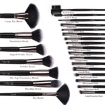 Juego de 24 brochas de maquillaje Kabuki para base de maquillaje, brochas de mezcla para la cara, polvos, correctores, sombras de ojos, kit de brochas de maquillaje con bolsa - Imagen 6
