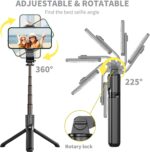 Selfie Stick de aleación de aluminio con control remoto inalámbrico desmontable y mini trípode para selfie Stick para iPhone 13 12 11 Pro Xs Max Xr X 8 7 6 Plus, Android Samsung Smartphonei, más - Imagen 4