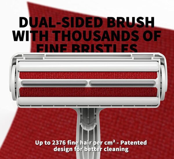 Rodillo removedor de pelo para mascotas, removedor de piel de perro y gato con base autolimpiante, herramienta eficiente de eliminación de vello de animales, perfecto para muebles, sofá, alfombra, asiento de coche, rojo - Imagen 4
