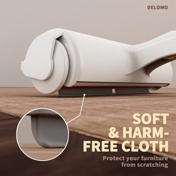 Rodillo removedor de pelo para mascotas, removedor de piel de perro y gato con base autolimpiante, herramienta eficiente de eliminación de vello de animales, perfecto para muebles, sofá, alfombra, asiento de coche, rojo - Imagen 6