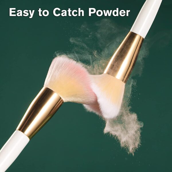 Brush Master Juego de 10 brochas de maquillaje profesionales Kabuki Foundation sombra de ojos, mezcla de rubor, kit de cosméticos de cara completa con juego de brochas de maquillaje con soporte - Imagen 4