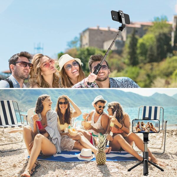 Selfie Stick de aleación de aluminio con control remoto inalámbrico desmontable y mini trípode para selfie Stick para iPhone 13 12 11 Pro Xs Max Xr X 8 7 6 Plus, Android Samsung Smartphonei, más - Imagen 8