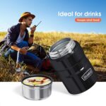 Thermoses para alimentos calientes, (Bidakid), paquete de 2 frascos aislados para alimentos calientes, termos de sopa, recipientes para almuerzo para alimentos fríos calientes con tapa y cuchara plegable para niños y adultos (25.4 oz + 17 oz) - Imagen 2