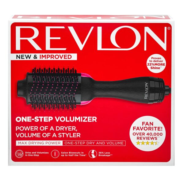 Revlon-Cepillo de aire caliente para secador de cabello y voluminizador de un solo paso, negro (el embalaje puede variar) - Imagen 2