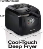 Hamilton Beach - Freidora eléctrica profunda, laterales fríos al tacto, fácil de limpiar, cesta antiadherente, 8 tazas/2 litros/67.6 onzas de capacidad de aceite, color negro - Imagen 6