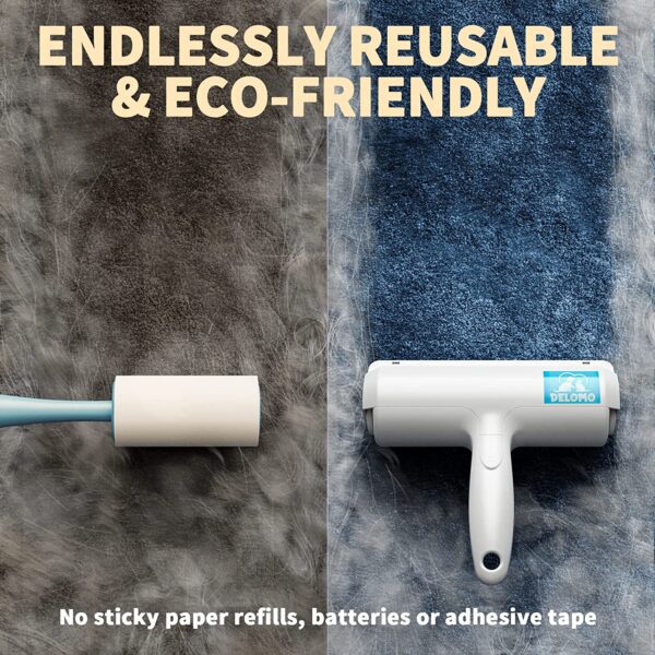 Rodillo removedor de pelo para mascotas, removedor de piel de perro y gato con base autolimpiante, herramienta eficiente de eliminación de vello de animales, perfecto para muebles, sofá, alfombra, asiento de coche, rojo - Imagen 8