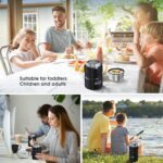 Thermoses para alimentos calientes, (Bidakid), paquete de 2 frascos aislados para alimentos calientes, termos de sopa, recipientes para almuerzo para alimentos fríos calientes con tapa y cuchara plegable para niños y adultos (25.4 oz + 17 oz) - Imagen 3