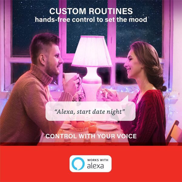 Sengled - Bombillas inteligentes, bombilla de luz para Alexa que cambia de color, con Bluetooth Mesh, bombillas inteligentes que funcionan solo con Alexa, bombilla LED atenuable A19 E26 multicolor, alto CRI, alto brillo, 9 W 800 lúmenes, paquete de 1 - Imagen 7