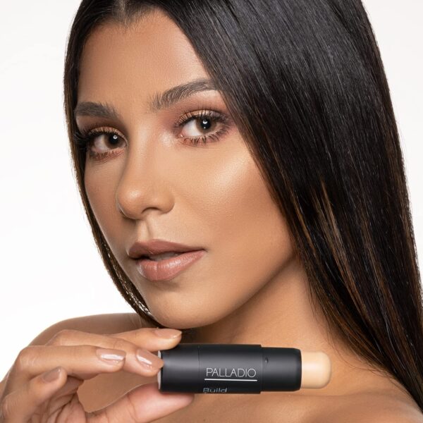 Palladio BUILD + BLEND - Barra de base para contorno facial, maquillaje profesional para un aspecto perfecto, 0.25 onzas (beige natural) - Imagen 3
