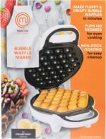 MasterChef Burbuja para hacer gofres – Plancha eléctrica antiadherente de Hong Kong con guía de recetas gratuita, lista en menos de 5 minutos - Imagen 6