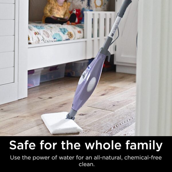 Limpiador de piso duro - Shark S3504AMZ - Limpiador de piso duro con 1 rectángulo y 1 cabeza de fregona triangular, vapor potente natural, fácil maniobrar, triángulo y rectángulo lavables, secado rápido, morado - Imagen 4