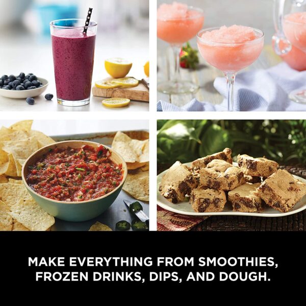 Ninja BL770 Mega sistema de cocina, 1500 W, 4 funciones para batidos, procesamiento, masa, bebidas y más, con 72 onzas. * Jarra licuadora, cuenco procesador de 64 onzas, (2) tazas para llevar de 16 onzas y (2) tapas, color negro - Imagen 2