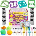 Cortador de figuras completa para niños, cortador de sándwich y removedor de forma de corteza de pan, mini cortadores de galletas con formas de frutas y verduras, separadores de tazas de silicona, tenedores para recoger alimentos - Imagen 4