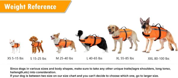 Apetian Chaleco salvavidas para perro, chaleco salvavidas para perro, chaleco salvavidas para perro, chaleco de natación flotante (naranja 2021, S) - Imagen 4