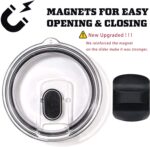 tapa magnética para vaso de 20 onzas y 30 onzas, compatible con YETI Rambler, Ozark Trail, Old Style Rtic y More - Cubierta magnética para vaso a prueba - Imagen 3