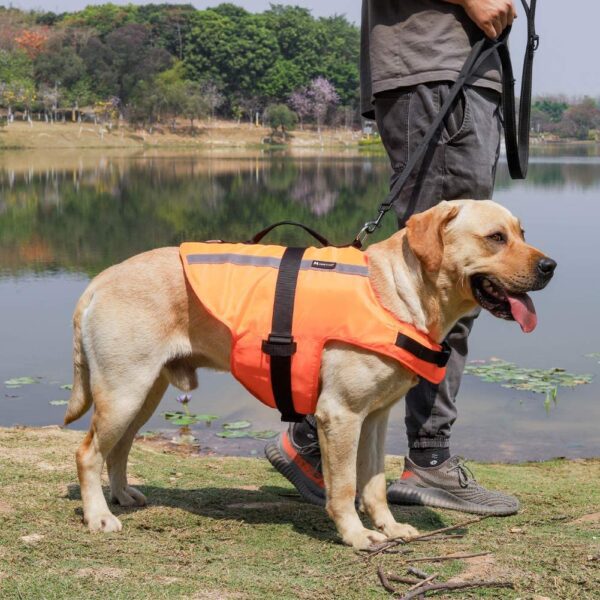 Apetian Chaleco salvavidas para perro, chaleco salvavidas para perro, chaleco salvavidas para perro, chaleco de natación flotante (naranja 2021, S) - Imagen 7