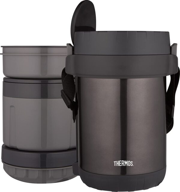 THERMOS Todo-En-Uno Transportador de comida sellado al vacío con una cuchara, acero inoxidable, Humo. - Imagen 2