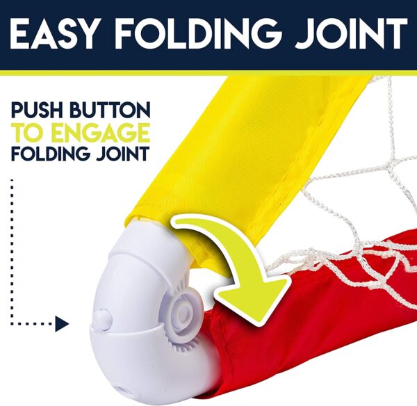 Mini juegos de portería de fútbol para niños, patio trasero + mini red interior y juego - PLAY DAY de pelota con bomba, juegos de portería de fútbol plegable portátil para niños y niños pequeños, 24 x 16 pulgadas - Imagen 2