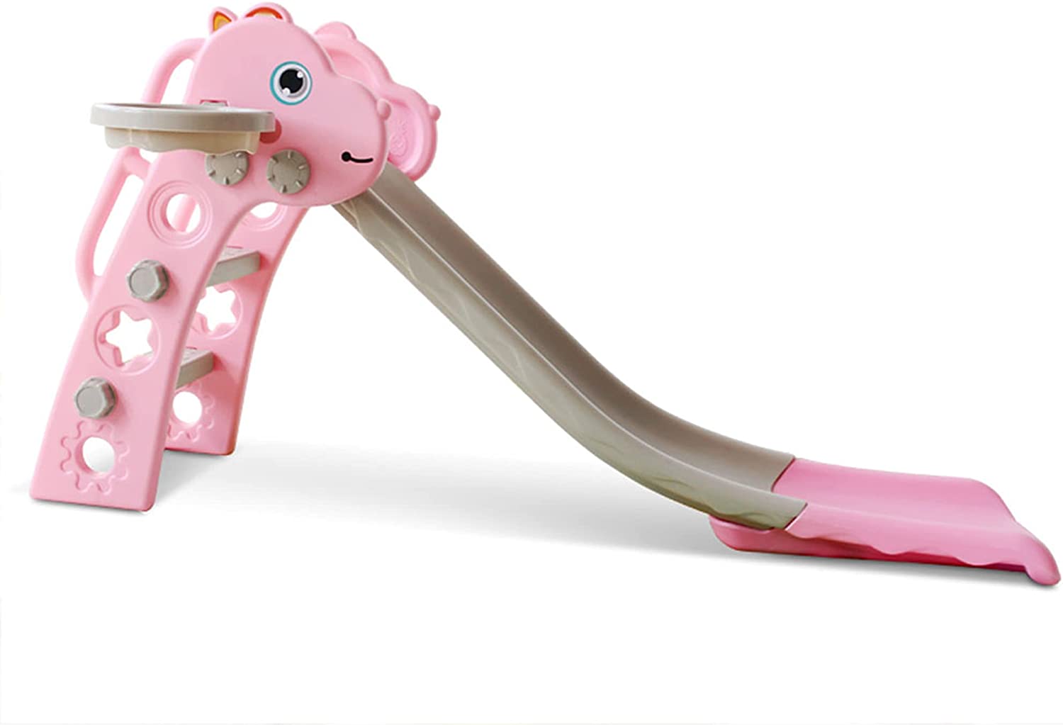 51UAlX8GQtS._AC_SL1500_ Juego de columpio y tobogán para niños con aro de baloncesto para niños, divertido juego de tobogán para interiores y exteriores, juego de juegos - Imagen 1