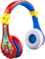 Super Mario Auriculares inalámbricos Bluetooth portátiles con micrófono, reducción de volumen para proteger la audición de la batería recargable, diadema ajustable para niños para la escuela, el hogar o viajes - Imagen 3