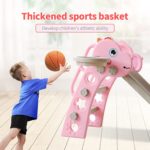 Juego de columpio y tobogán para niños con aro de baloncesto para niños, divertido juego de tobogán para interiores y exteriores, juego de juegos - Imagen 13