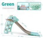 Juego de columpio y tobogán para niños con aro de baloncesto para niños, divertido juego de tobogán para interiores y exteriores, juego de juegos - Imagen 3