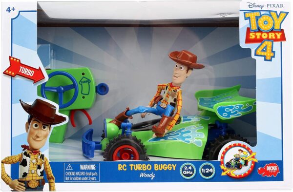 Disney Pixar Toy Story 4 Turbo Buggy con vehículo de control de radio Woody, 2.4 Ghz, 1: 24 - Imagen 4