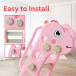 Juego de columpio y tobogán para niños con aro de baloncesto para niños, divertido juego de tobogán para interiores y exteriores, juego de juegos - Imagen 7