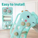 Juego de columpio y tobogán para niños con aro de baloncesto para niños, divertido juego de tobogán para interiores y exteriores, juego de juegos - Imagen 4