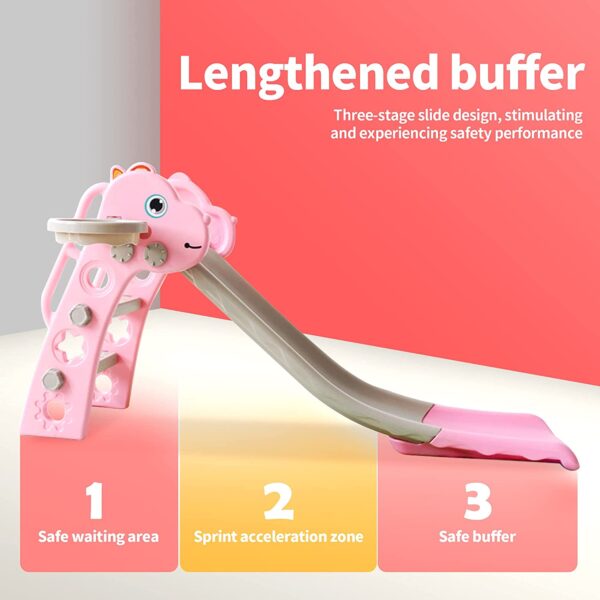 Juego de columpio y tobogán para niños con aro de baloncesto para niños, divertido juego de tobogán para interiores y exteriores, juego de juegos - Imagen 15