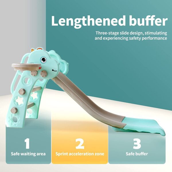 Juego de columpio y tobogán para niños con aro de baloncesto para niños, divertido juego de tobogán para interiores y exteriores, juego de juegos - Imagen 10