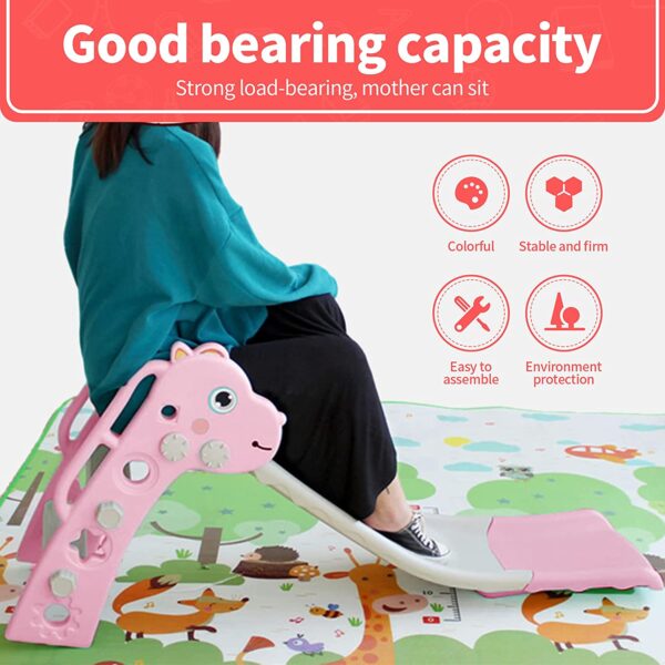 Juego de columpio y tobogán para niños con aro de baloncesto para niños, divertido juego de tobogán para interiores y exteriores, juego de juegos - Imagen 14