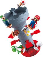 Super Mario - Epoch Games Super Mario Blow Up! Juego de equilibrio de torre agitada, habilidad de mesa y juego de acción con figuras de acción coleccionables de Super Mario