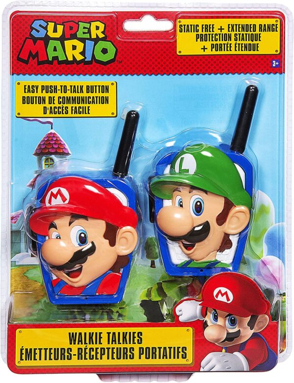 Super Mario Bros Walkie Talkies - Juguetes para niños, de largo alcance, radios de mano libres estáticas bidireccionales, diseñados para juegos en interiores o exteriores para niños a partir de 3 años - Imagen 8