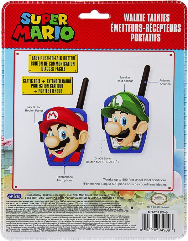 Super Mario Bros Walkie Talkies - Juguetes para niños, de largo alcance, radios de mano libres estáticas bidireccionales, diseñados para juegos en interiores o exteriores para niños a partir de 3 años - Imagen 9