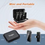 Micrófono inalámbrico Lavalier para iPhone, micrófono de solapa Plug & Play con funda de carga y 2 transmisores de micrófono con clip de 393.7 ft de rango de transmisión para grabación de video, entrevista YouTube TikTok - Imagen 9